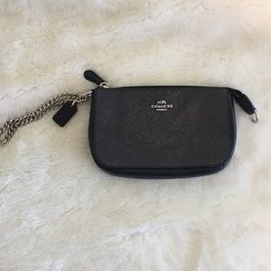 Black Shimmer Coach Wristlet